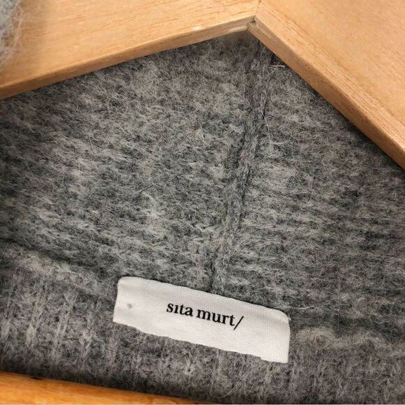 Sita Murt Alpaca Wool Blend Multi Stripe Cardigan Sweater Gray Orange Size 40 - Picture 6 of 10